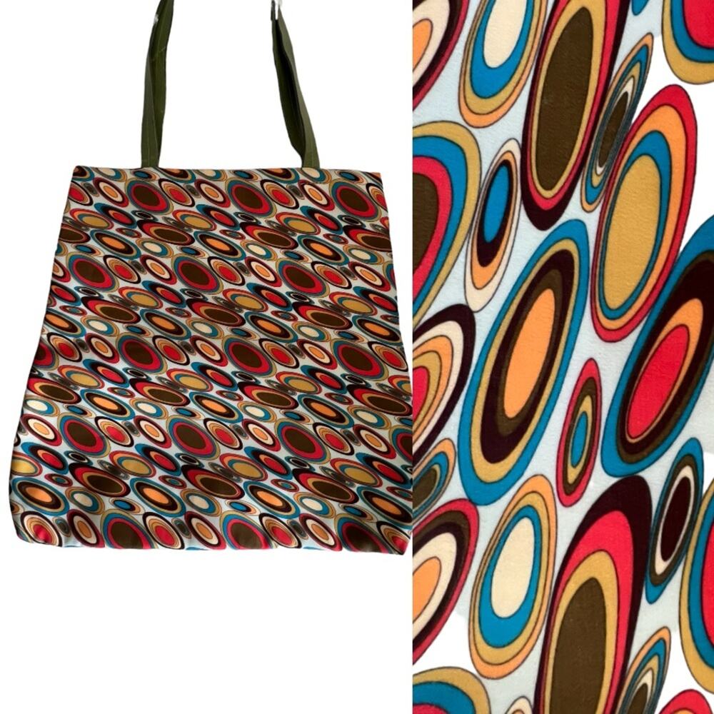 Carlo Pulicati oval geometric abstract pattern nylon bag